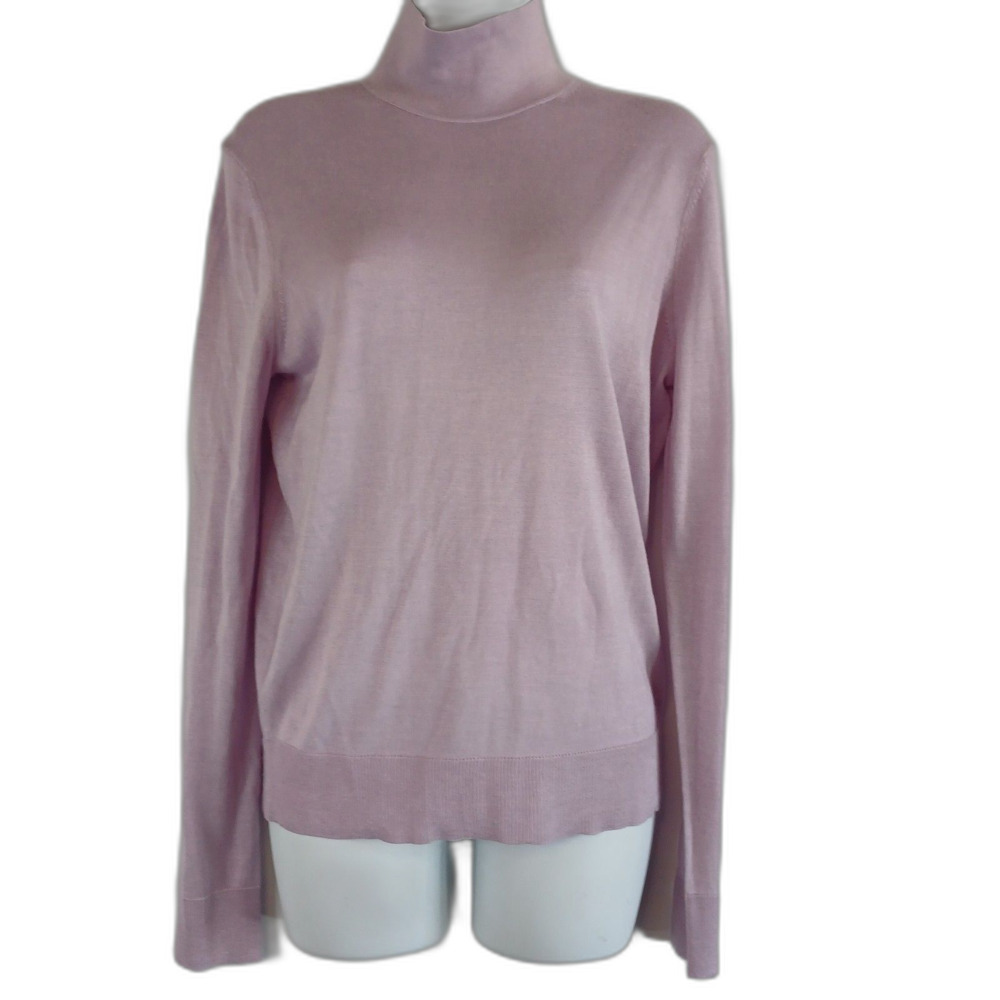 Theory turtleneck Lilac Silk Cashmere Knit NWT Sz L preppy feminine school work